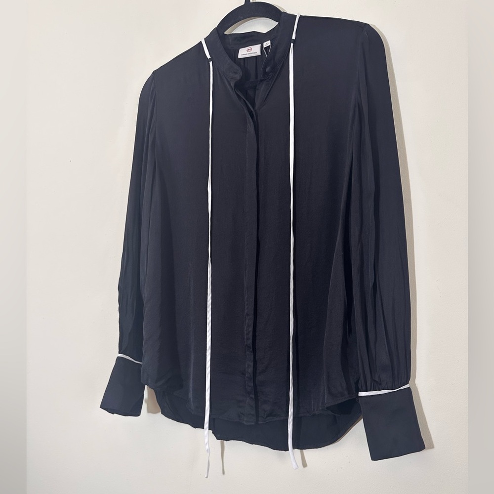 Adriano Goldschmied Winslet blouse button down size M in true black - Picture 4 of 15